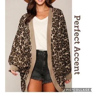 Tans... Browns... Animal Print Open Cardi
